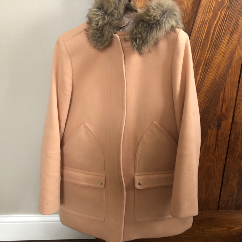 J. Crew Factory Tan Coat *without* Faux Fur collar